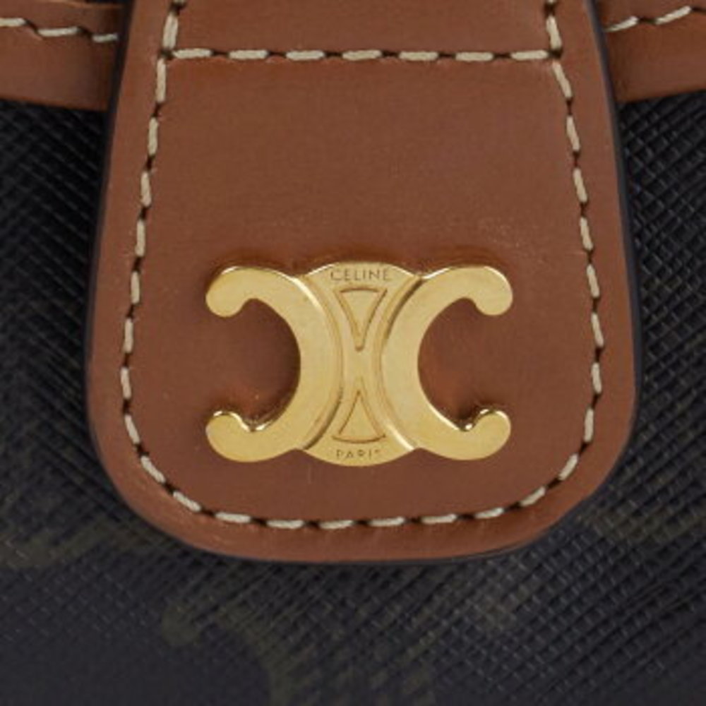 Celine Bouzas Claire Triomphe Canvas Calfskin Shoulder Bag - Picture 11 of 13